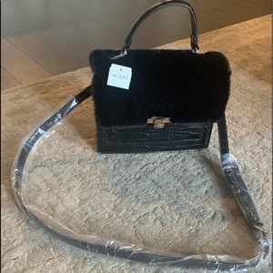 NWT Aldo Faux Fur + Croc embossed bag